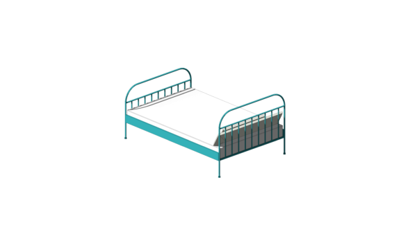 Cama de Metal Azul Única - Image 3