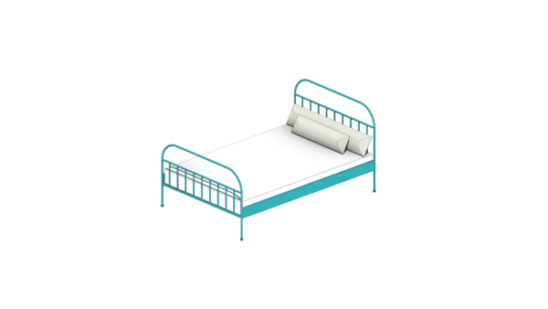 Cama de Metal Azul Única - Image 4