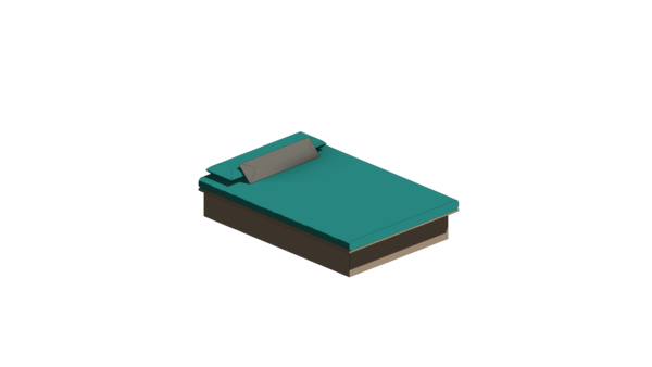 Cama Verde com Base de Madeira - Image 2