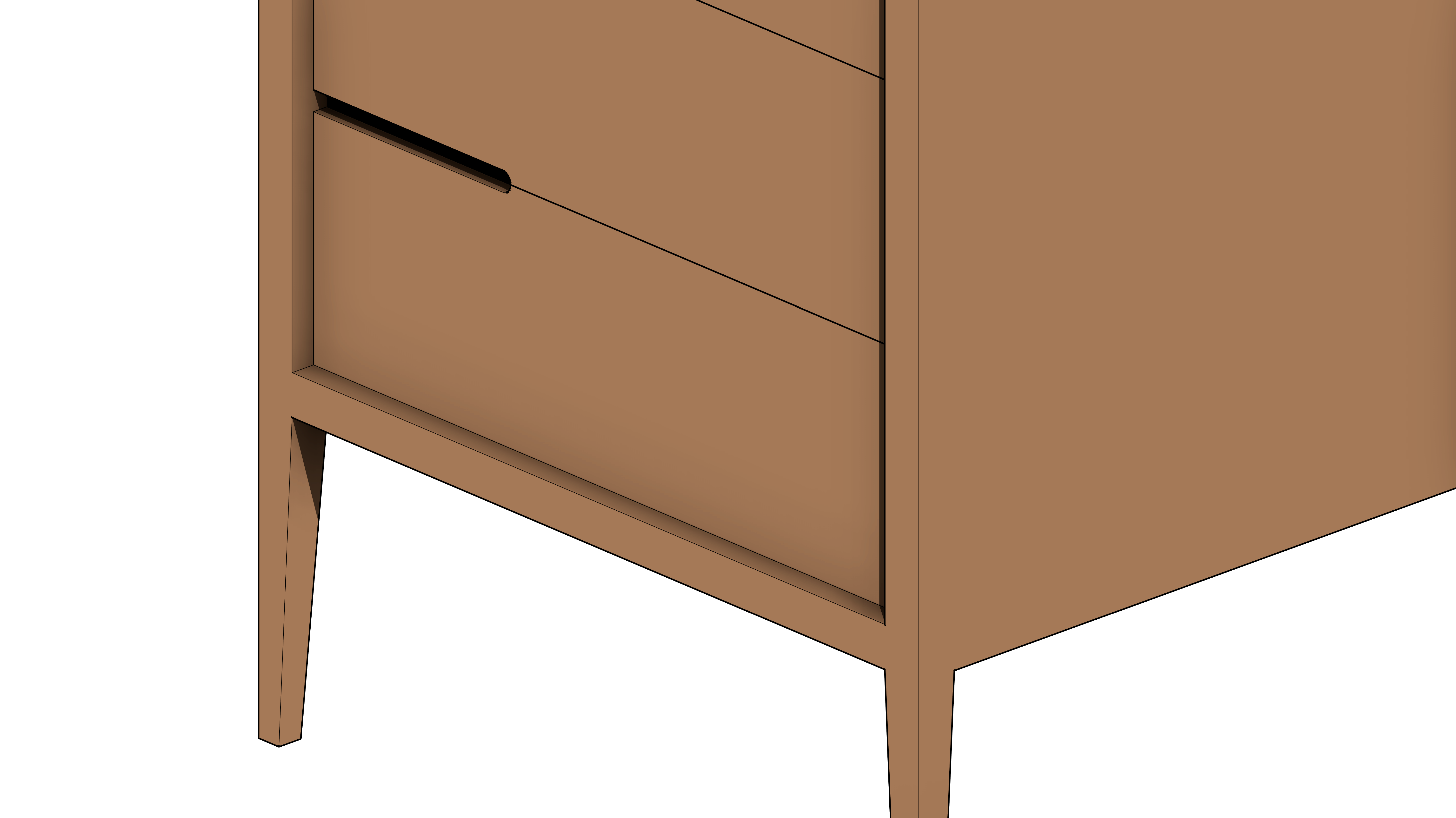 Cômoda de Madeira com Seis Gavetas e Puxadores Vazados Aleatórios - Image 5