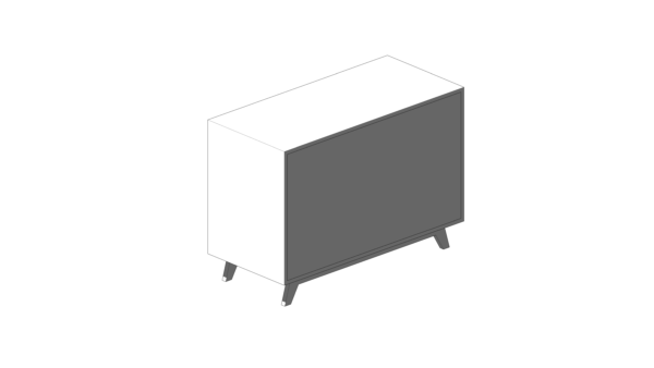 Cômoda de Material Branco e Madeira com Porta Lateral e Quatro Gavetas - Image 4