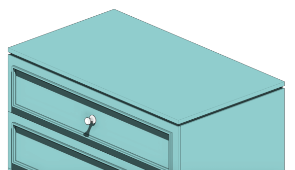 Cômoda de Material Verde com Três Gavetas Boiserie - Image 5