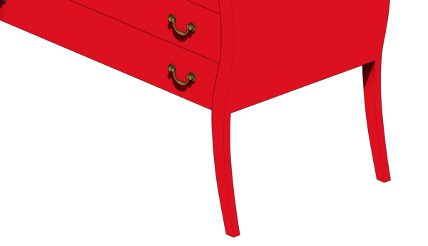 Cômoda de Material Vermelho com Puxadores Rústicos - Image 6