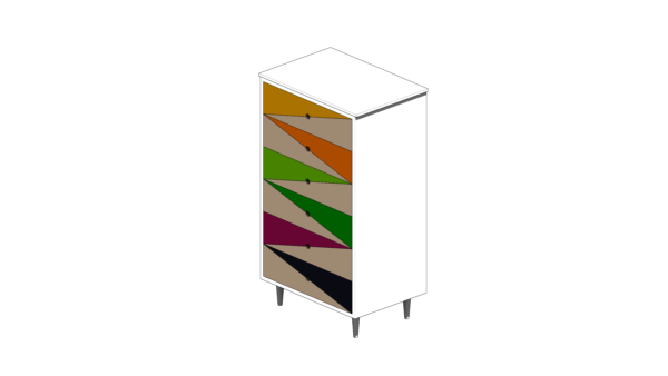 Cômoda Padrão Geométrica com Seis Gavetas - Image 3