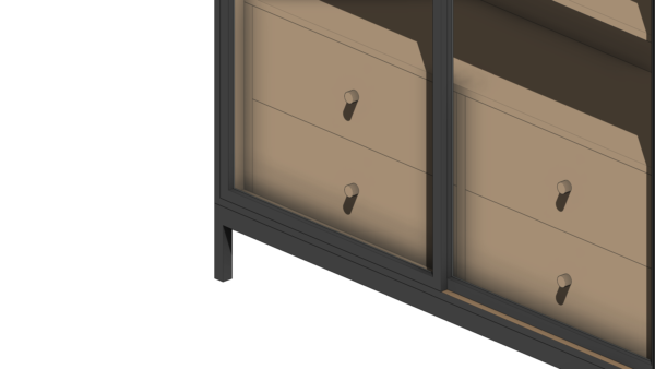 Cristaleira Preta com Portas de Vidro - Image 6
