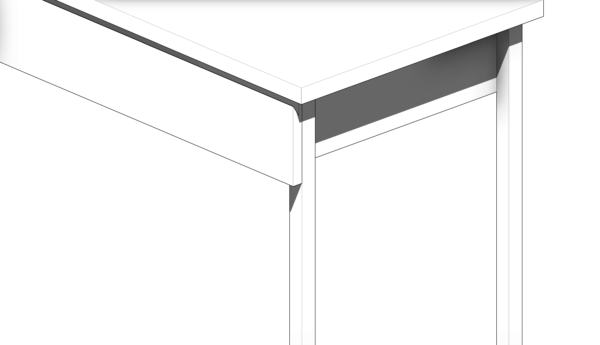 Escrivaninha com Material Branco, Duas Gavetas e Apoio Lateral - Image 5