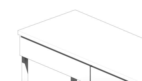 Escrivaninha com Material Branco, Duas Gavetas e Apoio Lateral - Image 6