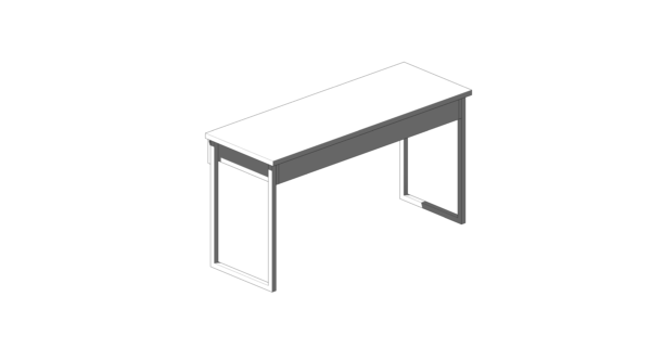 Escrivaninha com Material Branco, Duas Gavetas e Apoio Lateral - Image 4