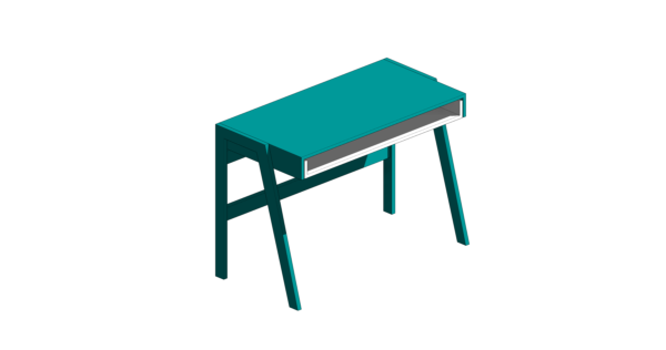 Escrivaninha Modelo Cavalete Verde com Espaço para Teclado - Image 2