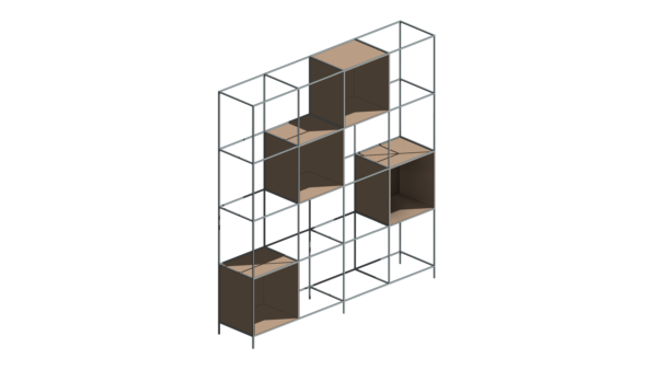 Estante de Cubos de Metal e Madeira (Caixa) - Image 2
