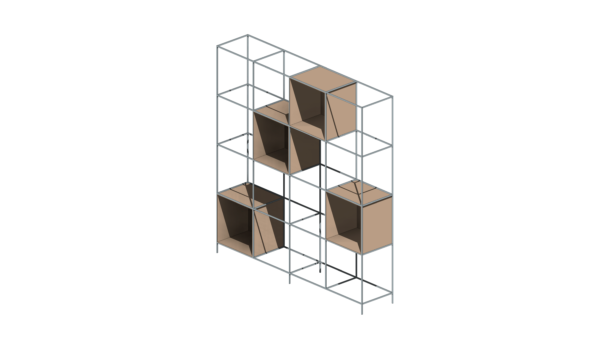 Estante de Cubos de Metal e Madeira (Caixa) - Image 4
