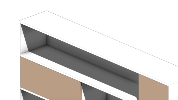 Estante de Material Branco com Portas de Correr de Madeira - Image 6