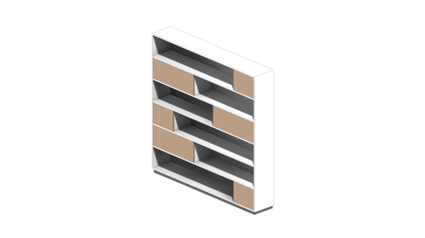 Estante de Material Branco com Portas de Correr de Madeira - Image 4