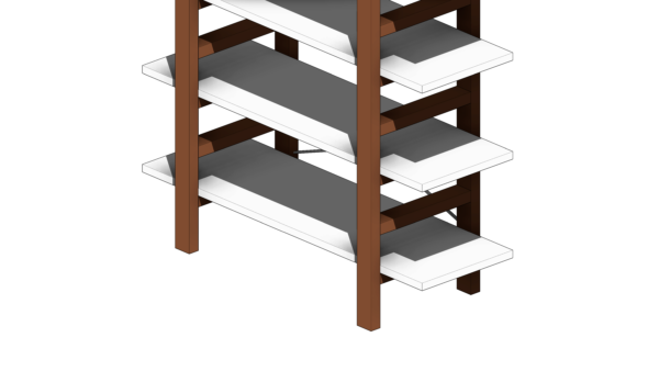 Estante de Material Branco com Estrutura de Madeira Escura - Image 6