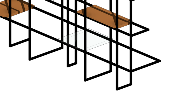 Estante de Metal, Vidro e Madeira com Design Irregular - Image 5