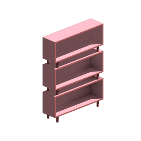 Estante Rosa com Três Compartimentos