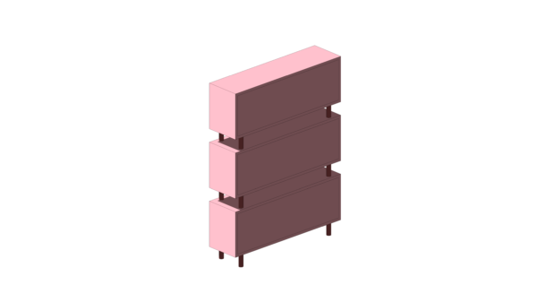 Estante Rosa com Três Compartimentos - Image 4
