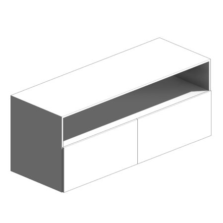 Gabinete de Material Branco com Prateleira e Gavetões