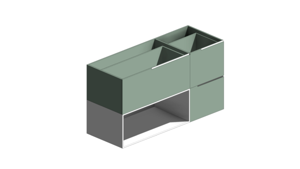 Gabinete de Material Cor Oliva com Três Gavetas - Image 2