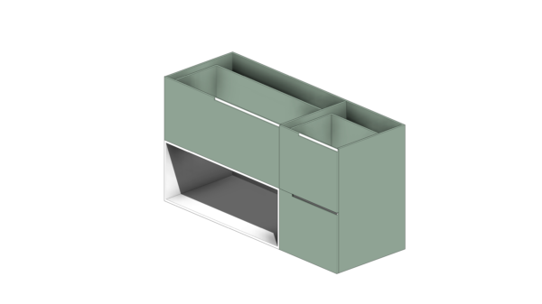 Gabinete de Material Cor Oliva com Três Gavetas - Image 3
