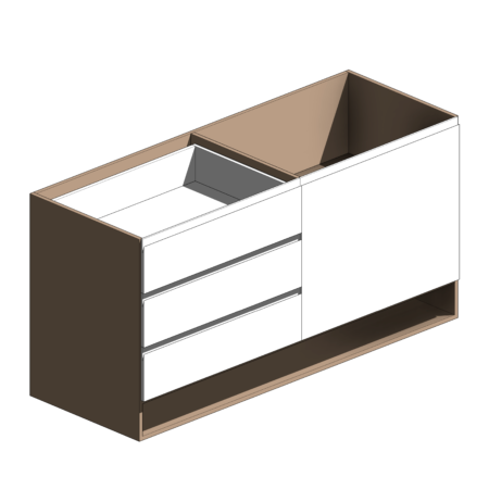 Gabinete de Material das Aberturas Branco e Madeira