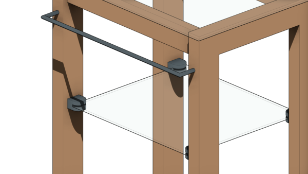Gabinete com Tampo de Vidro e Pés de Madeira - Image 3