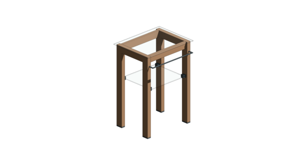 Gabinete com Tampo de Vidro e Pés de Madeira - Image 2
