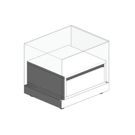 Gaveteiro com Camada Externa de Vidro
