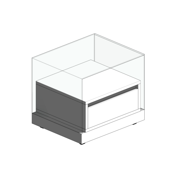 Gaveteiro com Camada Externa de Vidro