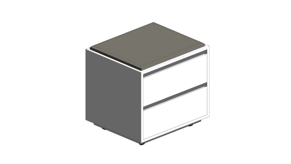 Gaveteiro Dois em Um Branco com Almofada para Assento - Image 2