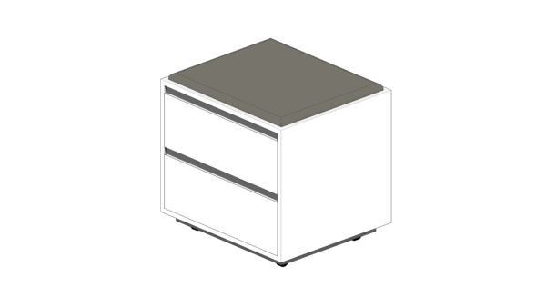 Gaveteiro Dois em Um Branco com Almofada para Assento - Image 4
