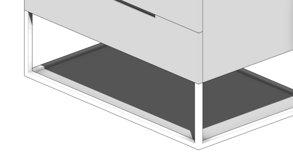 Mesa de Cabeceira Branca com Três Gavetas e Base Vazada - Image 6