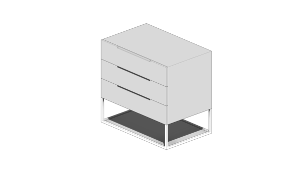 Mesa de Cabeceira Branca com Três Gavetas e Base Vazada - Image 4