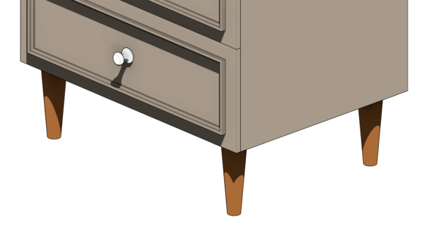 Mesa de Cabeceira em Cor Neutra com Pés em Madeira e Moldura - Image 6