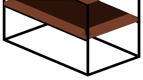 Mesa de Cabeceira com Gaveta Única em Madeira Escura e Base Elevada em Metal - Image 6
