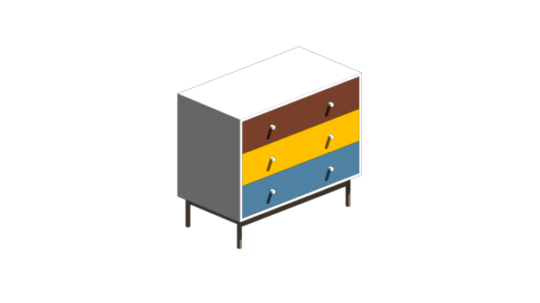 Mesa de Cabeceira com Gavetas em Cores Primárias - Image 2