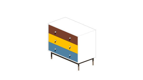 Mesa de Cabeceira com Gavetas em Cores Primárias - Image 4