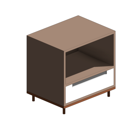 Mesa de Cabeceira em Madeira com Base em Palito