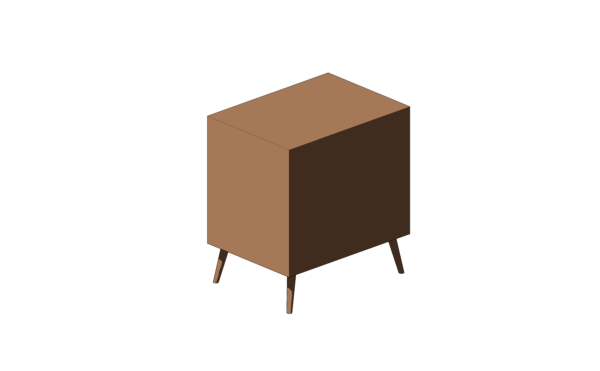 Mesa de Cabeceira em Madeira com Gaveta Dupla Amarela e Vermelha - Image 3