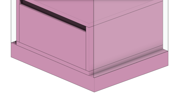 Mesa de Cabeceira Rosa com Gaveta Única Revestida em Vidro e Base Fixa - Image 6