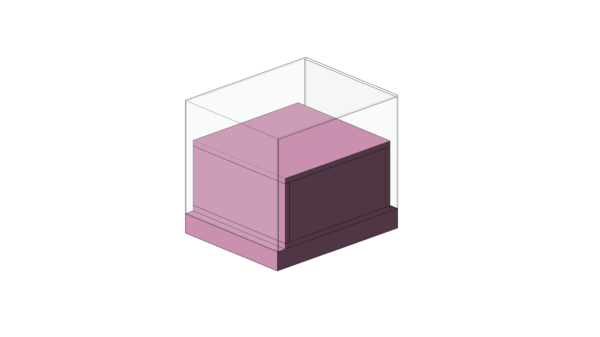 Mesa de Cabeceira Rosa com Gaveta Única Revestida em Vidro e Base Fixa - Image 3