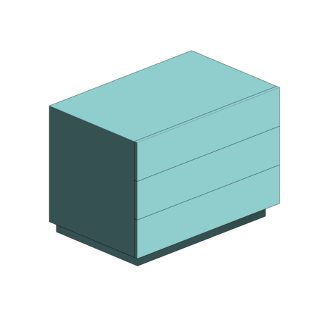 Mesa de Cabeceira Tiffany com Gaveta Tripla e Base Fixa