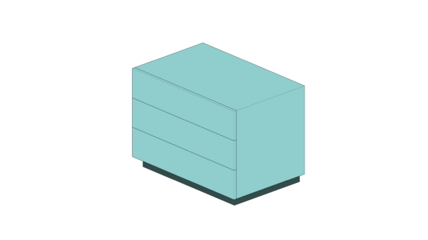Mesa de Cabeceira Tiffany com Gaveta Tripla e Base Fixa - Image 4