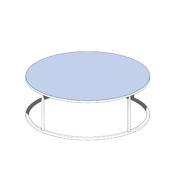 Mesa de Centro Circular Cinza de Base Circular
