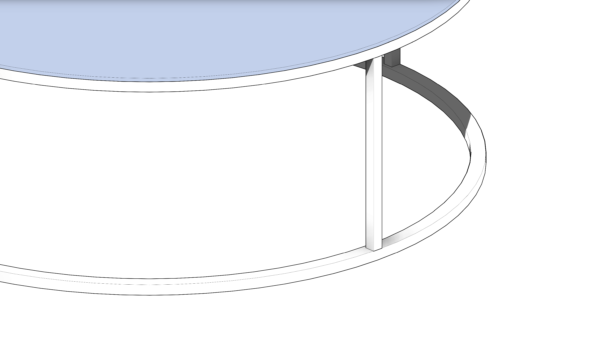 Mesa de Centro Circular Cinza de Base Circular - Image 6