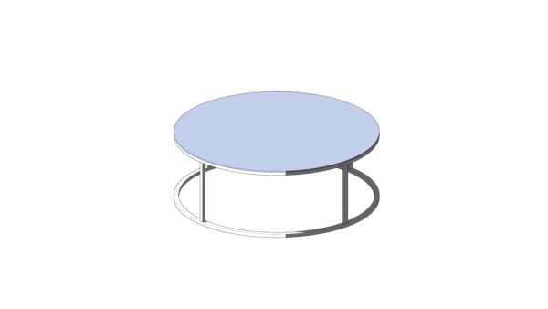 Mesa de Centro Circular Cinza de Base Circular - Image 4