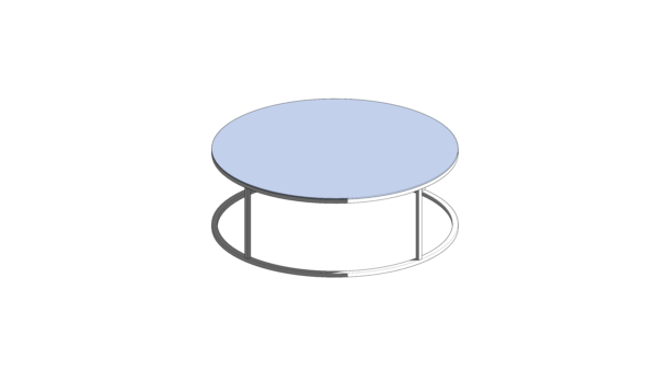 Mesa de Centro Circular Cinza de Base Circular - Image 3
