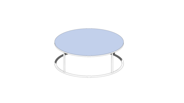Mesa de Centro Circular Cinza de Base Circular - Image 2