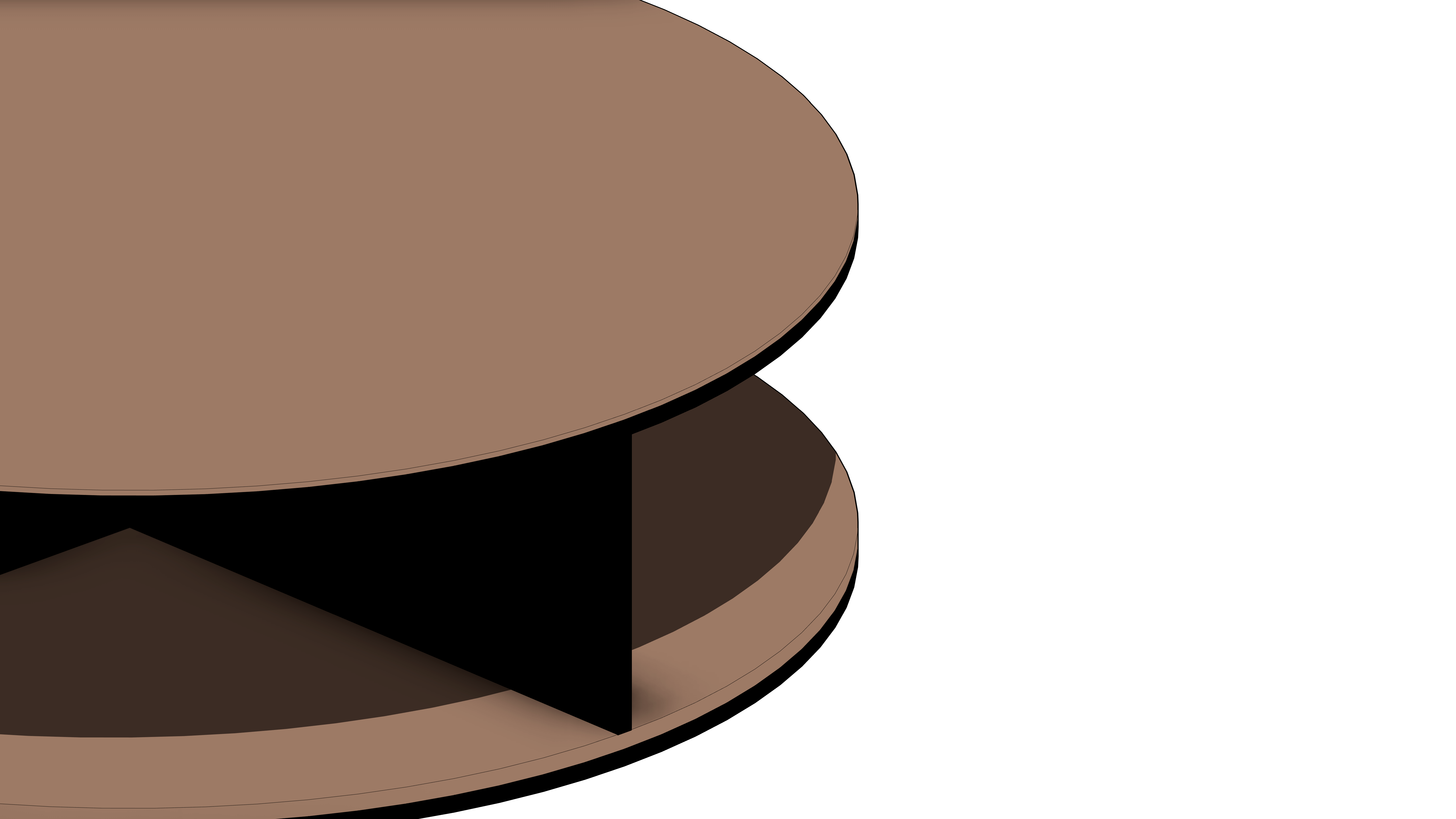 Mesa de Centro Circular de Madeira (Dividida em Quatro Partes) - Image 6