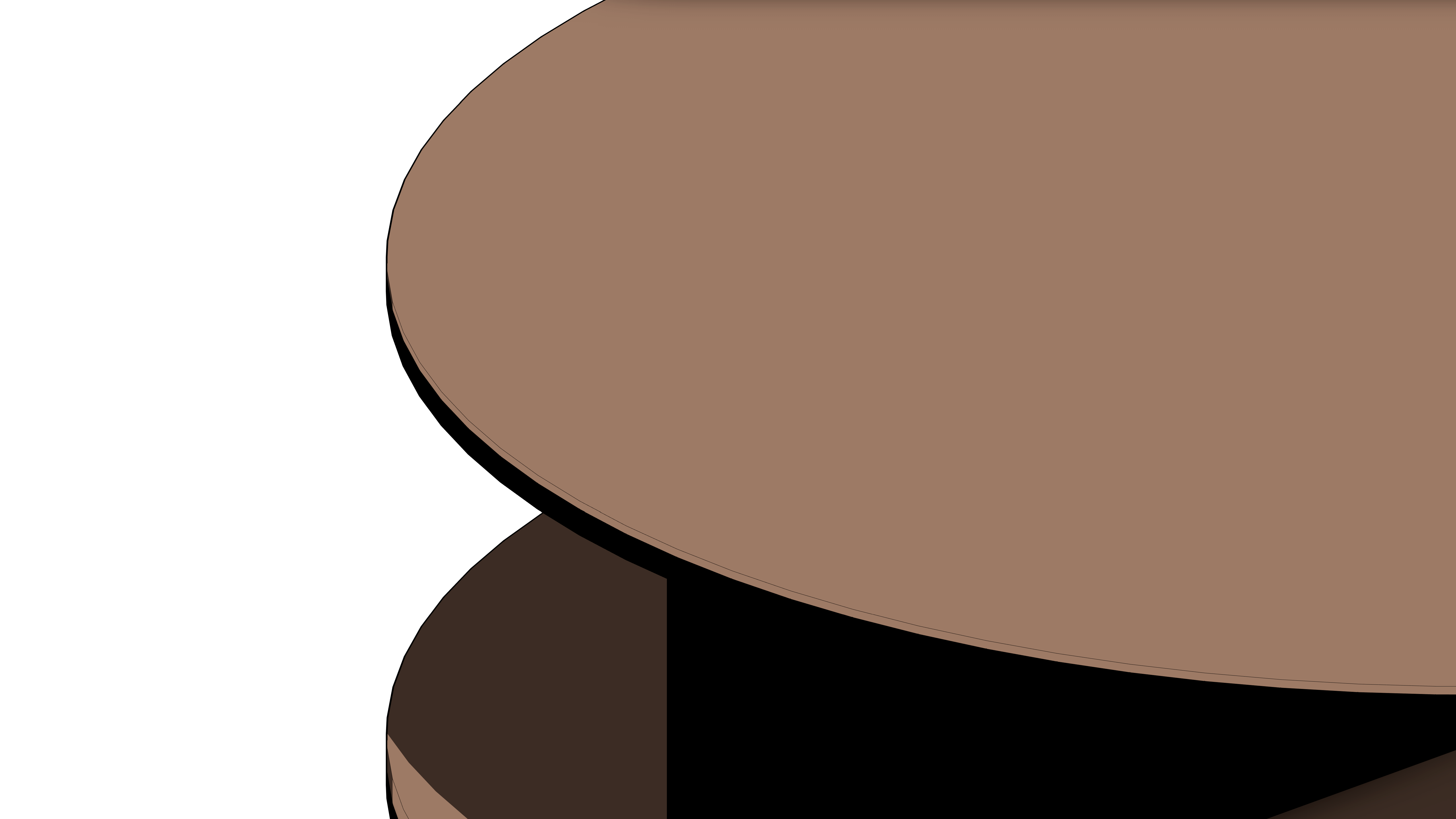 Mesa de Centro Circular de Madeira (Dividida em Quatro Partes) - Image 5